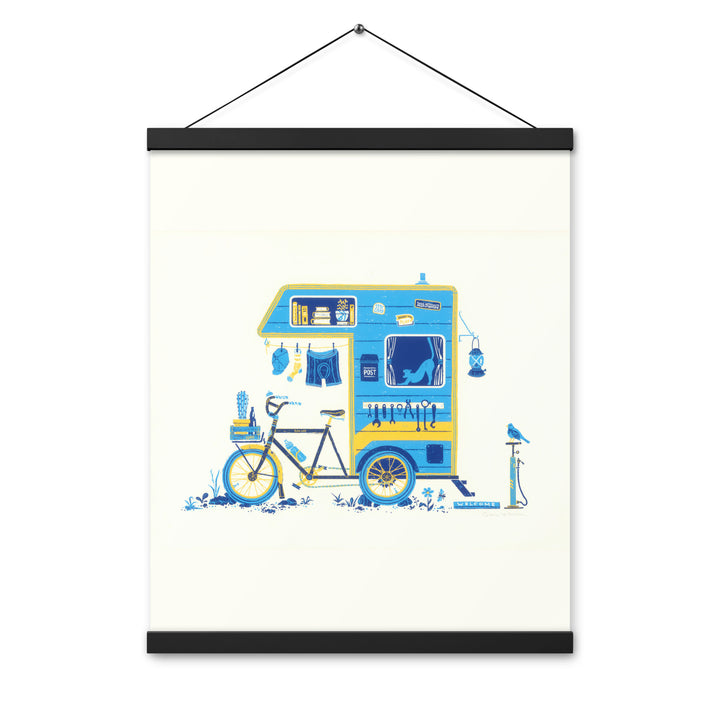 Home is Where Your Bike Is Print with Hanger