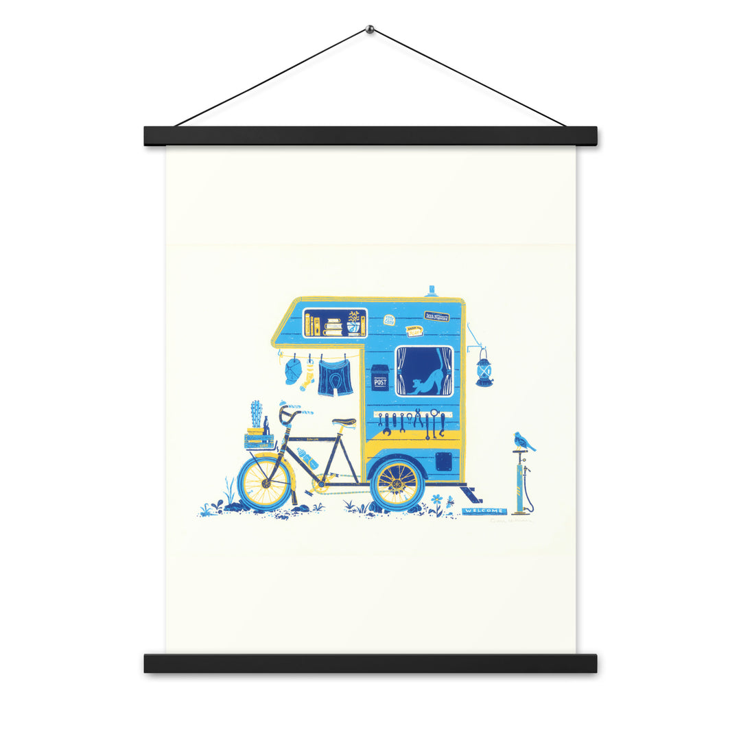 Home is Where Your Bike Is Print with Hanger