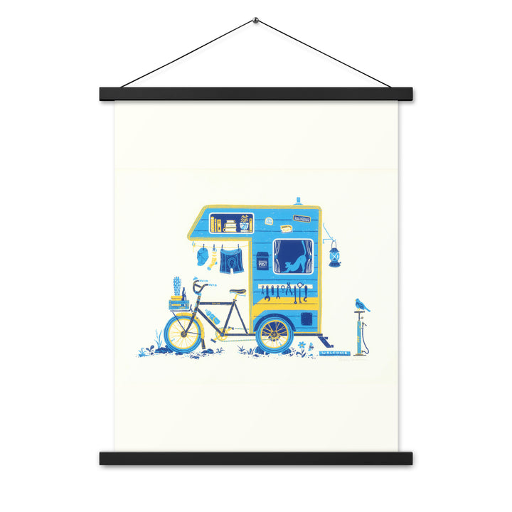 Home is Where Your Bike Is Print with Hanger