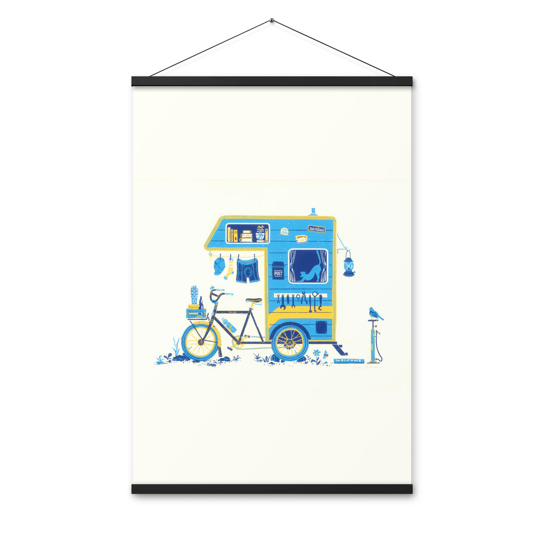 Home is Where Your Bike Is Print with Hanger